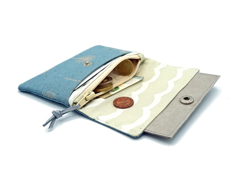 Small wallet Dandelion soft blue vegan image 2