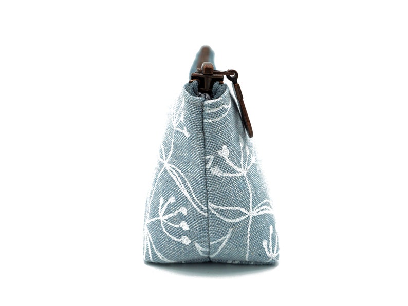 Pencil case/pen case Floral light blue Metal zipper image 6