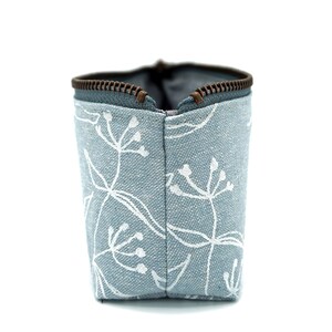 Pencil case/pen case Floral light blue Metal zipper image 5