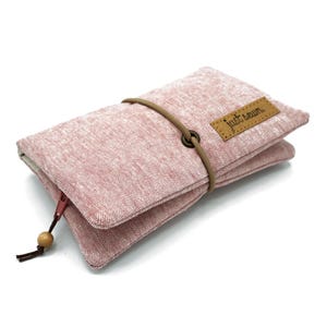 Blague à tabac/sac à rouler « Essex Linen » rose | vegan
