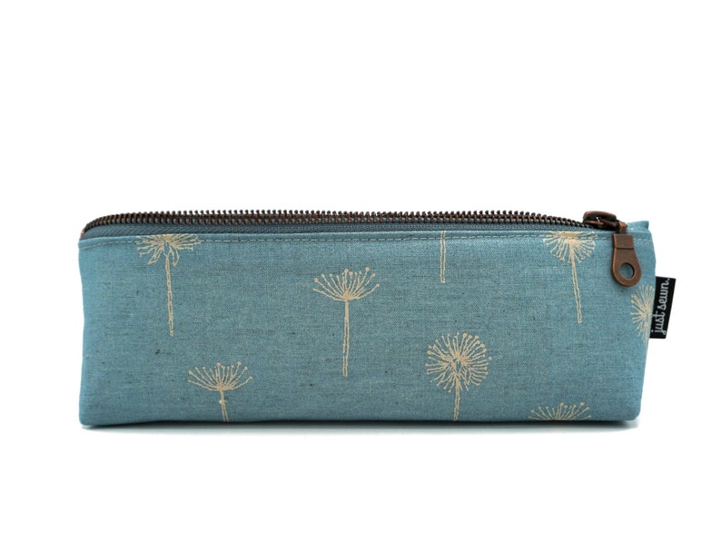 Pencil case/pen case Dandelions light blue Metal zipper image 9