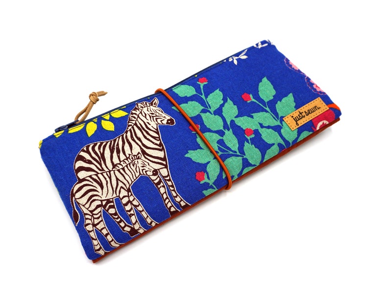 Tool Pouch Needle bag Zebra Oilskin Blue image 6