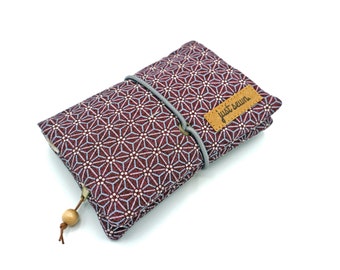 Tobacco bag/roller bag "Asanoha" | Bordeaux/Violet Japanese tobacco pouch