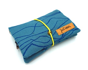 Tobacco pouch/roller pouch "Blue Lines" Abstract | vegan