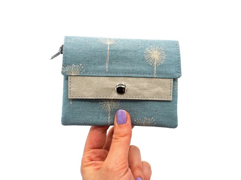 Small wallet Dandelion soft blue vegan image 5