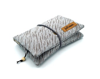 Tobacco bag/roller bag "Tiger Stripes" light gray | vegan