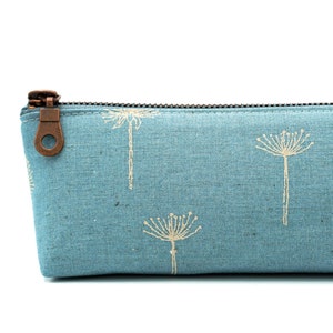 Pencil case/pen case Dandelions light blue Metal zipper image 7