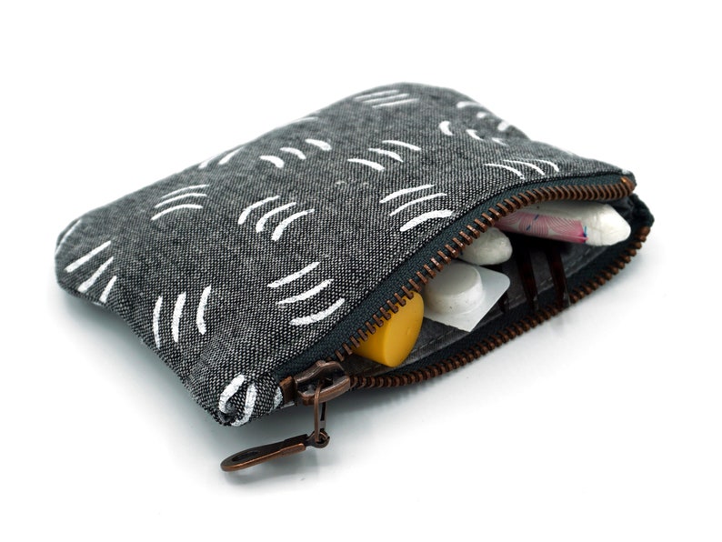 Small zippered bag Anthracite Tampon bag coin bag image 3