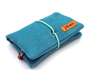 Tobacco bag/turner bag "Cord" turquoise | vegan