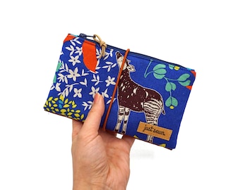 Tool Pouch Small | Needle bag "Okapi" blue | Oilskin