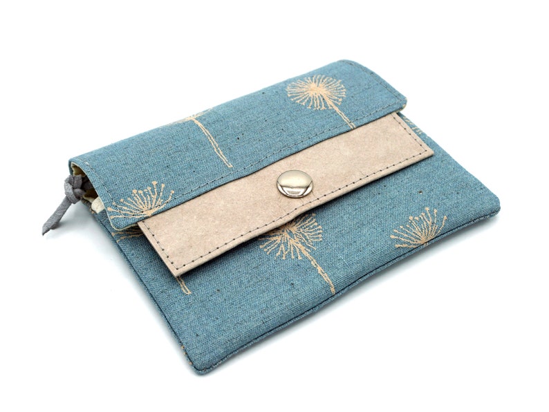 Small wallet Dandelion soft blue vegan image 1