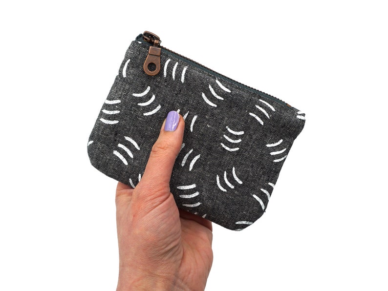 Small zippered bag Anthracite Tampon bag coin bag image 1