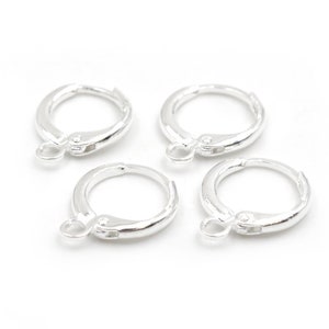 0.5 EUR / 1 piece 4 hoop earrings with additional suspension in silver-colored platinum-plated
