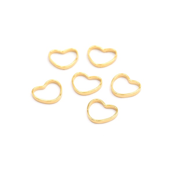 EUR 0.45/pc. Connector hearts made of brass with 24k gold plating 6 pieces