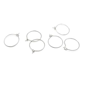 0.45 EUR/piece Vintageparts DIY Creole made of 316 stainless steel in platinum colour 20 mm 6 pieces