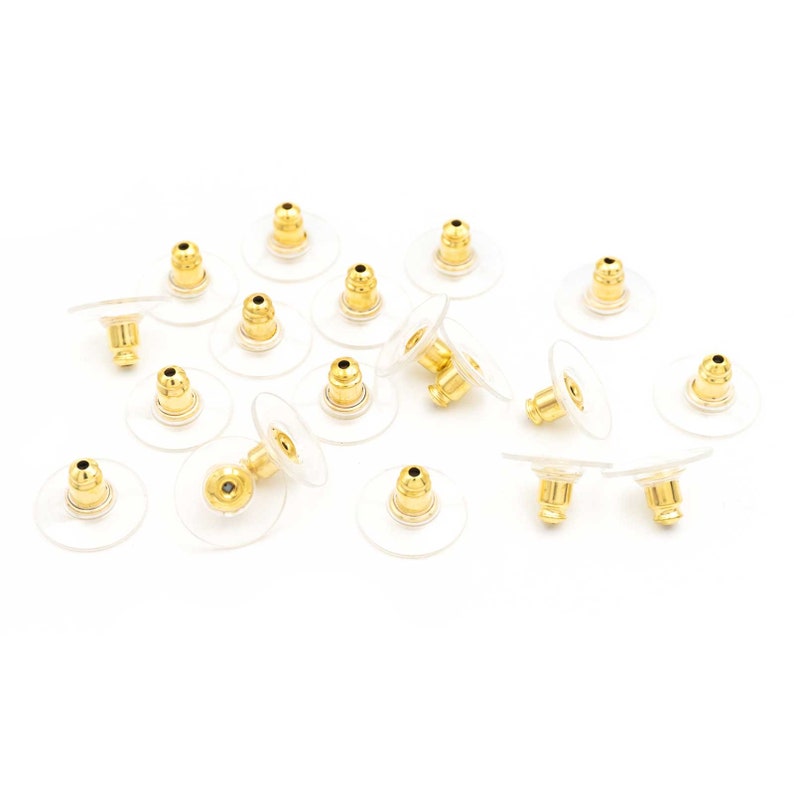 Ear stopper for stud earrings in gold color 20 pieces Vintageparts DIY 0,12 EUR/pc. image 3