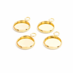 0,92 EUR/pezzo. Montature in acciaio inossidabile 304 con placcatura in oro 18k, 10 mm, 4 pezzi.
