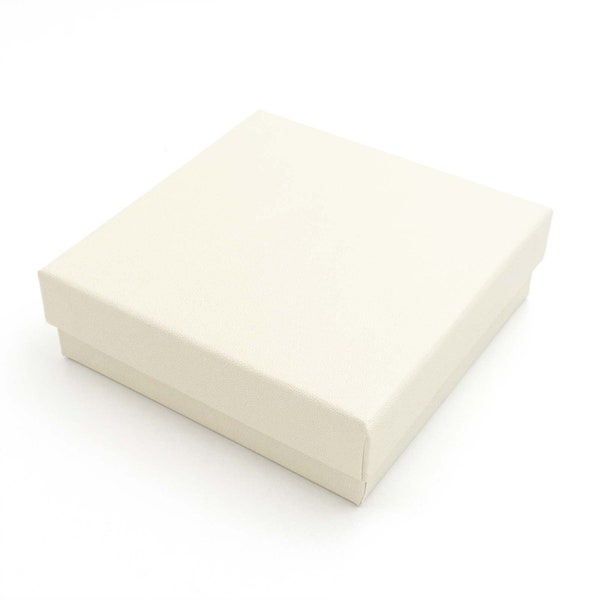 Coffret cadeau en blanc crème 9 cm x 9 cm 1 pièce Vintageparts DIY