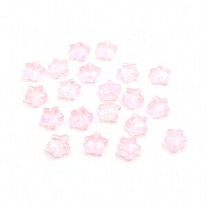Glass beads star pink 8x4mm 20 pieces Vintageparts DIY (0,14 EUR/pc.)