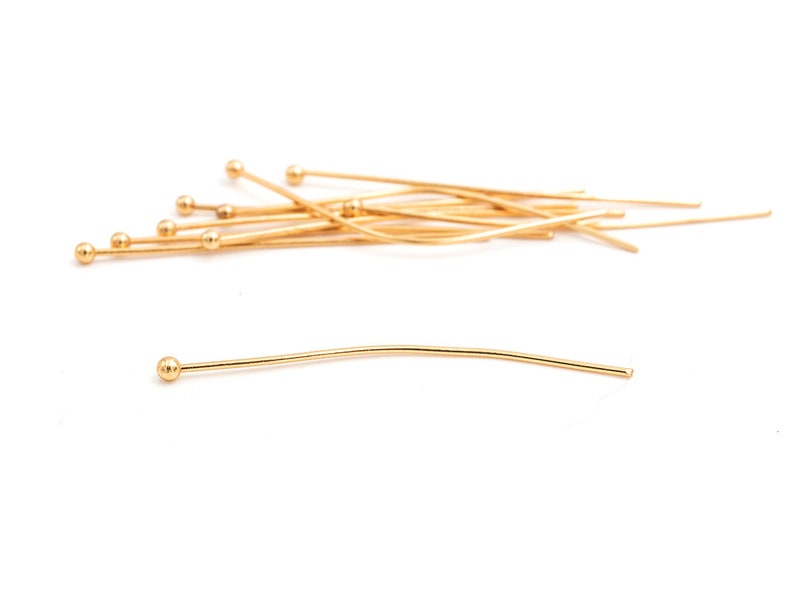 0.28 EUR/piece Ball head pins made of stainless steel in gold colour 40 mm 10 pieces image 2