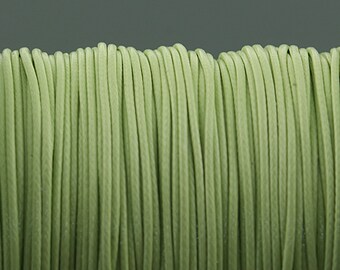 0.25 EUR/meter 10 m waxed polyester cord in light green, 1 mm