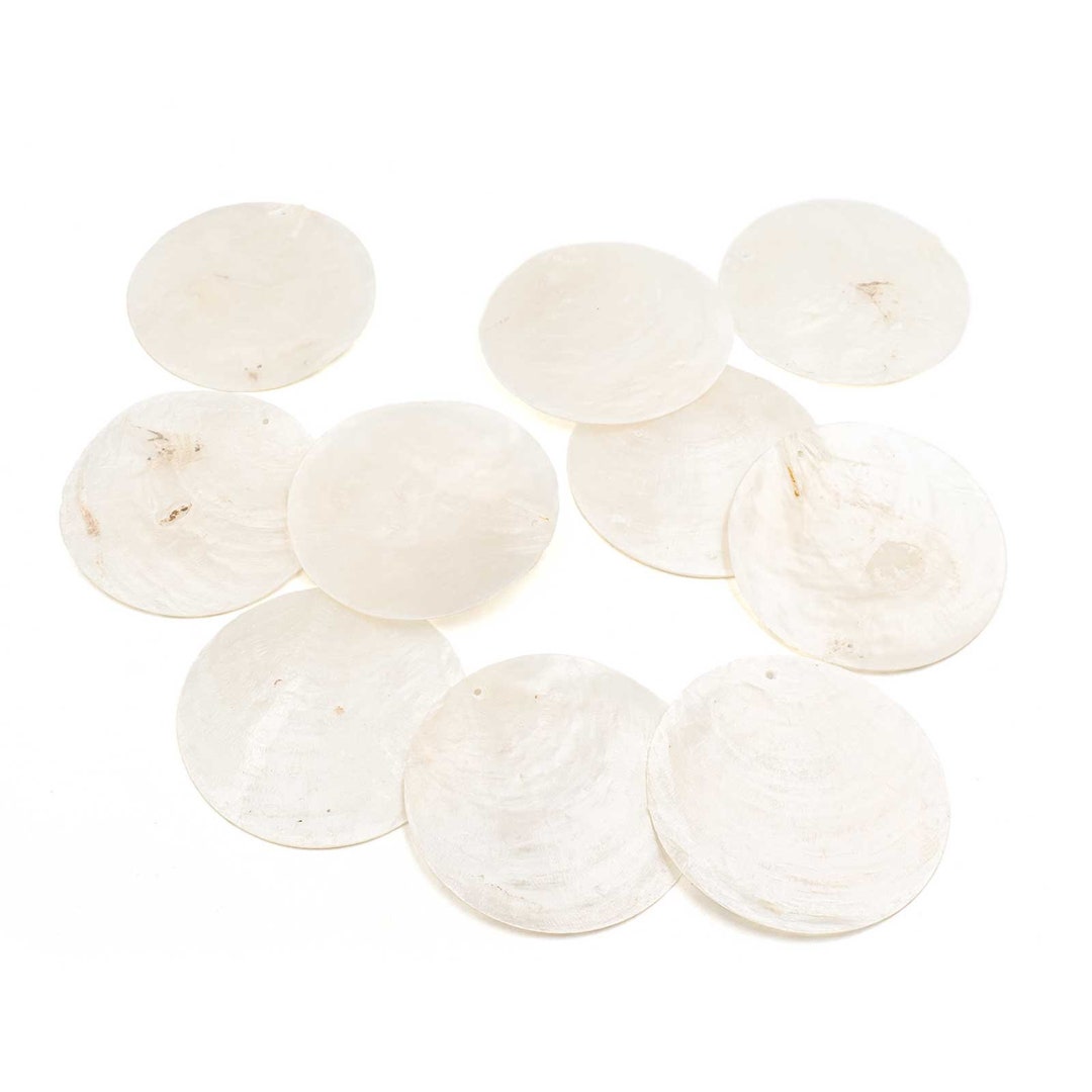 Capiz Shell Discs in Cream White 60mm 10 Pieces - Etsy Australia