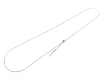 Delicate link chain made of 304 stainless steel in platinum color 2 x1.6 mm, 60 cm 1 piece