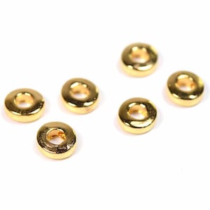 0.11 EUR/piece flat spacer beads in gold-colored 6 mm 20 pieces