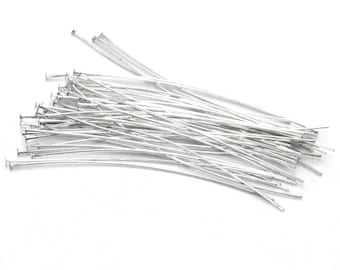 0.05 EUR/pc. Vintageparts DIY headpins in silver colors 5 cm 50 pieces