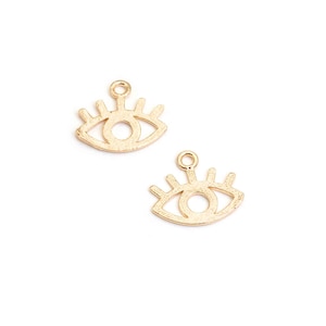 1.90 EUR/pc. Vintageparts DIY Pendant Eye 18k Gold Plated 2 Pieces