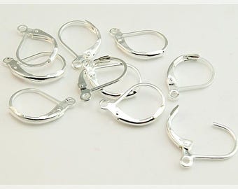 Silver-colored leverback earring, 10 pieces