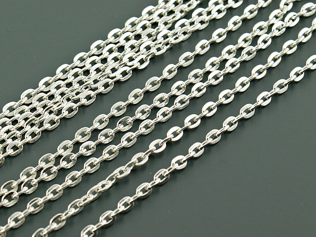 1.01 Eur/meter 5 M Chain in Silver Colour Link Chain - Etsy UK