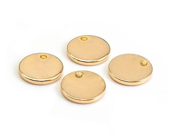 0,92 EUR/pièce. Vintageparts DIY petites assiettes rondes en cuivre plaqué or 18 carats 8 mm 4 pièces