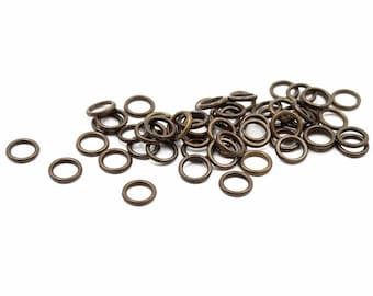 0,05 EUR/Stk. Vintageparts DIY geschlossene Binderinge 8mm antik bronze 50 Stück