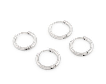 Hoop earrings with a 316 stainless steel clasp 14 mm 4 pieces Vintageparts hoop earrings to design yourself, make your own earrings