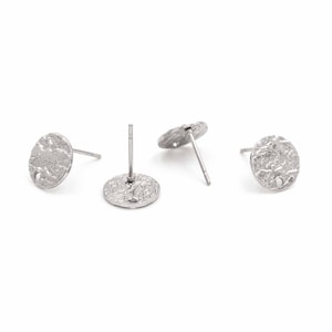 0.75 EUR/piece Stud earrings with delicately structured surface made of 304 stainless steel 4 pieces