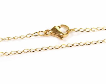 3,79 EUR/stuk. Afgewerkte schakelketting van 304 roestvrij staal in goudkleur, 45 cm, 1 stuk
