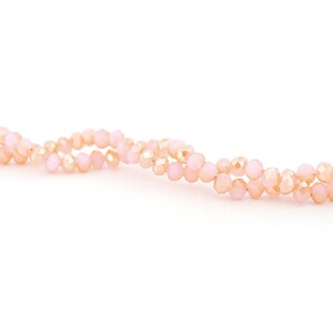 0,03 EUR/Stk. galvanisierte Glasschliffperlen 4 x 3 mm mit Farbverlauf in Rosa und Nougat 1 Strang mit 120 Perlen Vintageparts Perlen zum Sc Bild 10
