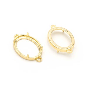 1,64 EUR/Stk. Fassungen als Verbinder aus Messing in goldfarben 18x13mm 2 Stück