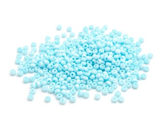 Rocailles beads opaque in sky blue 3mm 10 grams Vintageparts DIY