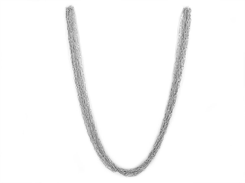 Climb chain with 10 strands in platinum 80 cm