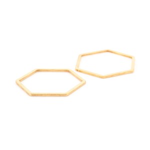 2,00 EUR/Stk. Verbinder als Hexagon 20 x 23 mm aus 304 Edelstahl in Goldfarben beschichtet 2 Stück Vintageparts Schmuck selber basteln, Schm Bild 3