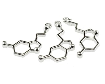 2 pendants "Serotonin" in silver platinum Vintageparts DIY (1,15 EUR/pc.)