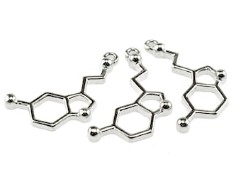 1,19 EUR/Stk. 2 Anhänger "Serotonin" in silberfarben platiniert