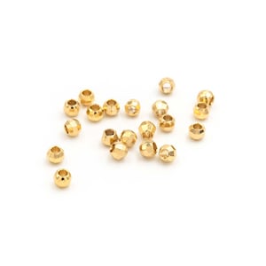 0,19 EUR/pc. brass beads long lasting 24k gold plating 3x2,5mm 20 pcs Vintageparts DIY