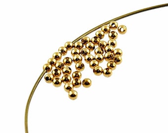 0.02 EUR/piece 100 small spacer beads in gold colour, 3 mm