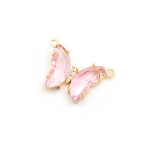 4.82 EUR/piece Butterfly pendant with zirconia in pink 1 piece