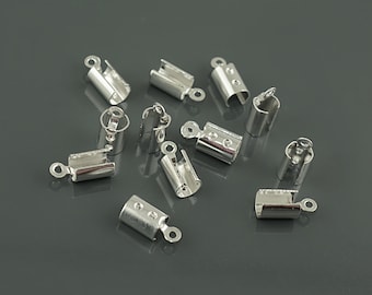 0,23 EUR/Stk. 10 offene Endkappen in silberfarben 7 x 4 mm