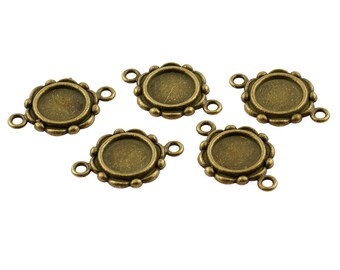 0,38 EUR/pièce. 6 cadres en bronze antique pour perles adhésives 10 mm