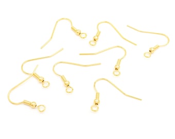 0,39 EUR/pièce. Crochets d'oreilles en acier inoxydable 304 avec placage en or 18 carats 8 pièces